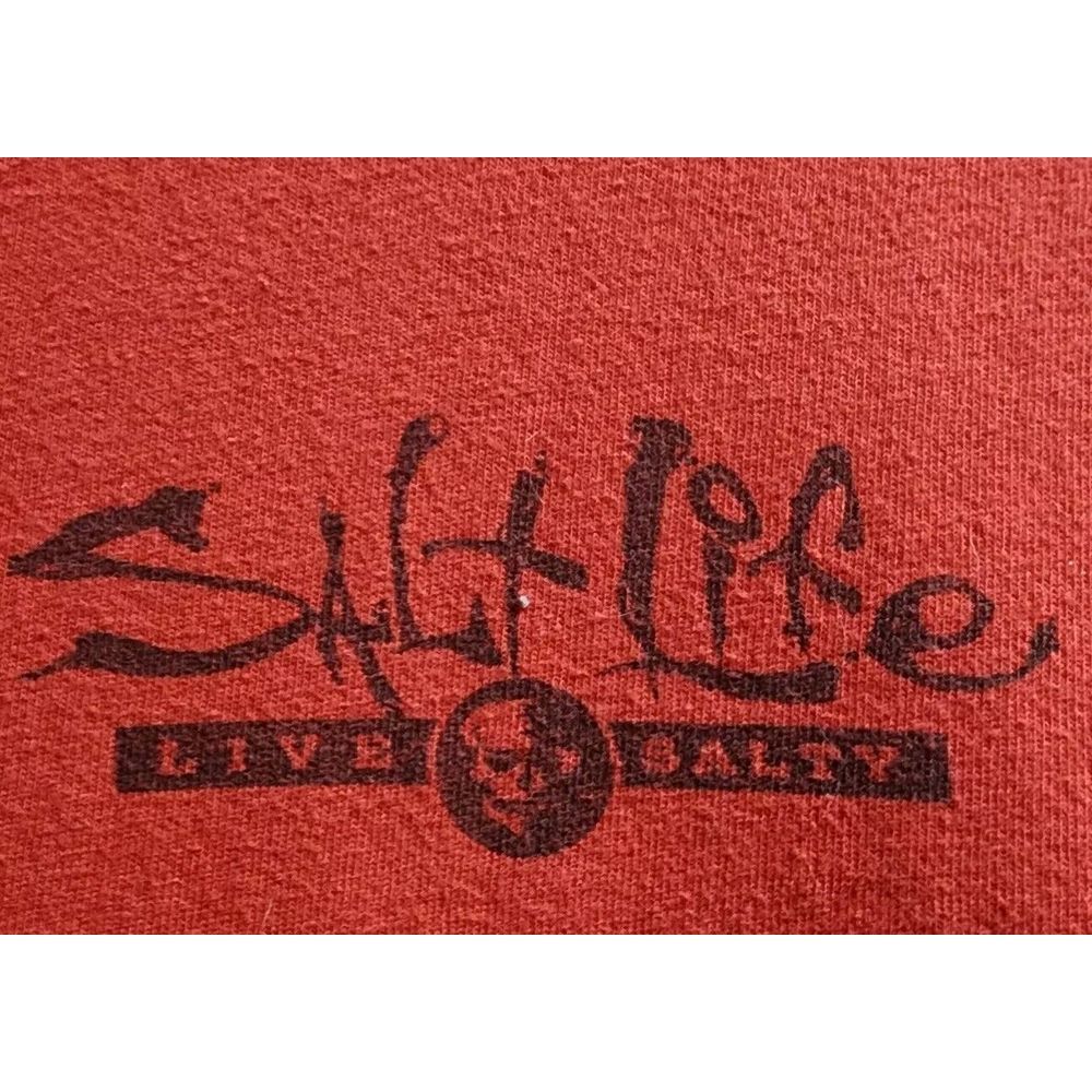 Salt Life Mens Size L Printed Logo Front T-Shirt Red Short Sleeve * Minor Flaw‎ - Picture 2 of 5
